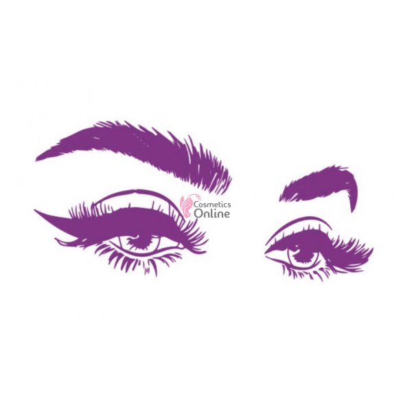 Sablon sticker de perete pentru salon de infrumusetare - J090XL - Make-up & Eyelashes Mov